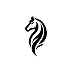 Obraz premium Horse head bold silhouette