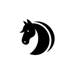 Horse stylized monochrome animal icon