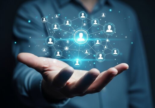 Digital Network Connection in Hand – Modern Social Media and Data Communication Concept. - Powered by Adobe