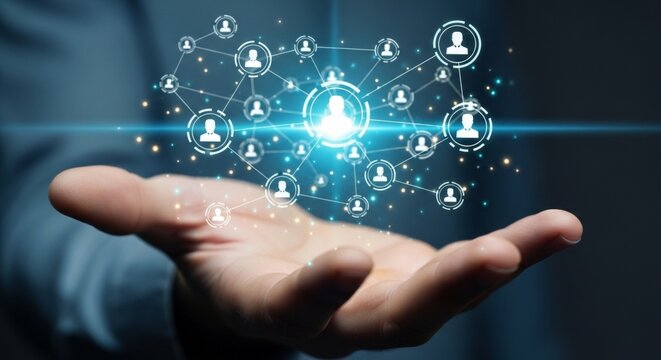 Digital Network Connection in Hand – Modern Social Media and Data Communication Concept.