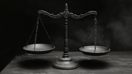 Justice scales, dark background, legal concept, law, balance