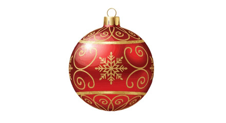 Elegant red Christmas ornament with golden snowflake design, perfect for holiday cheer and joy