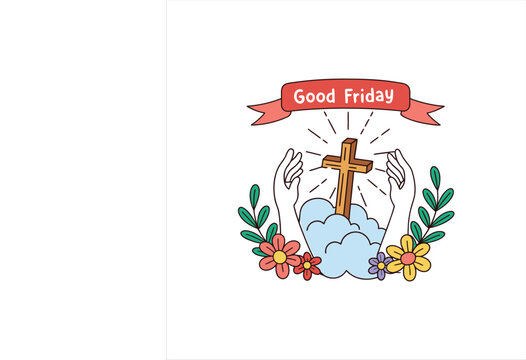 Good Friday Cross Illustration – Christian Religious Holiday Celebration Design