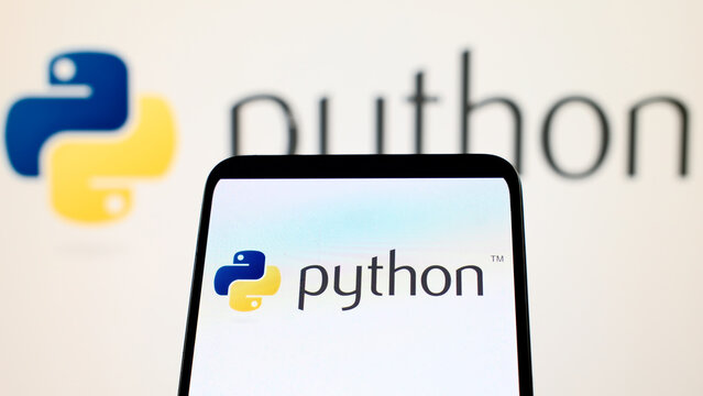 London, UK, 06.11.2025: Python logo on smartphone screen with defocused background 