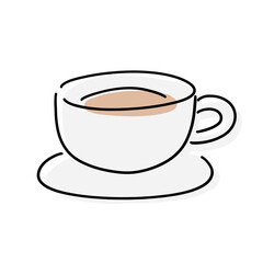 シンプルなカップとソーサーのイラスト