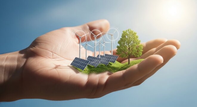 Renewable Energy Innovation with Wind Turbines and Solar Power for a Sustainable Future.
