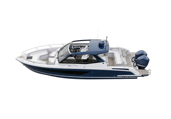 Naklejka premium Motorboat on a white background