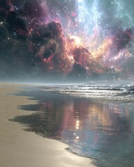 Starry Night Beach Scene