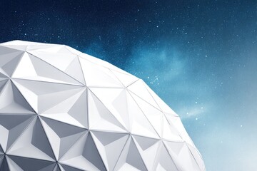 Futuristic Geometric Dome Under Starry Night Sky