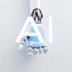 Futuristic Robot Hand Holding AI Letters &ndash; AI Generative