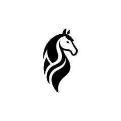 Horse head symbol in modern style