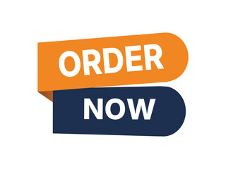 Order now button with orange and blue tabs