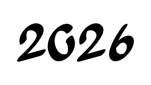 2026 Bold Handwritten Script Typography Vector