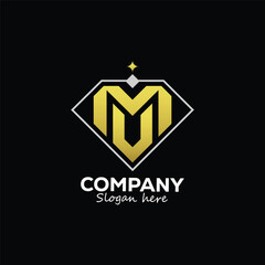 Elevate your brand with this modern letter M logo design inside diamond shape element