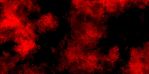 Abstract grunge red and black powder explosion cloud on black background. dark red smoke Like cloud wave effect on black. dark fire flame grunge texture background. toned fiery red sky.