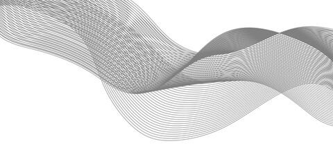 Dynamic gray flowing line abstract background. technological wave structure. digital data stream vector illustration.