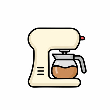 beige coffee maker brewing coffee clip art preview