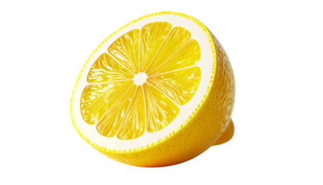 Freshly cut citrus fruit reveals vibrant internal structure against a dark background