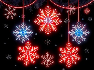 Winter snowflakes and festive decor