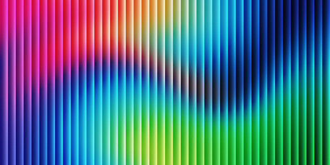 Colorful Vertical Ribbed Glass Gradient Background. moody abstract glow, reeded vertical blur. Modern futuristic style for fashion, banner, web design, digital wallpaper