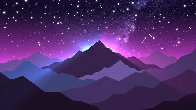星空山脈 抽象的レイヤーベクター風景