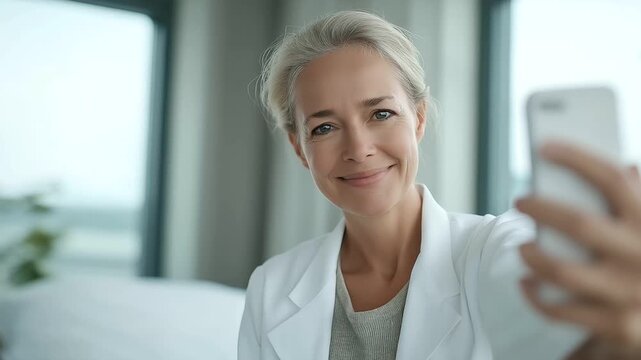 woman volunteer offering peer support call to patient soft tone bright room supportive mental health network three quarter wide angle cinematic color correction gentle backlight