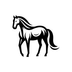 Horse silhouette in a elegant black