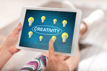 Creativity concept on a tablet