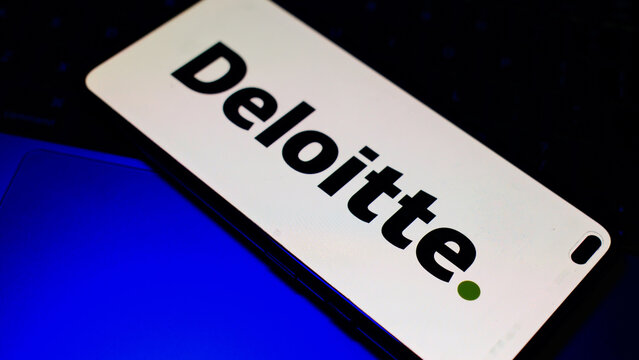 London, UK, 06.11.2025: Deloitte logo on phone screen