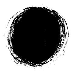 Hand drawn black ink brush strokes for grunge design backgrounds