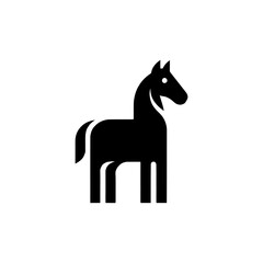 Stylish black horse logo symbol