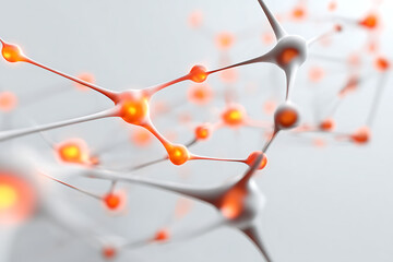 Modern nanotechnology visualization with glowing nodes connecting in a complex structure perfect for scientific research, cutting-edge technology, advanced medicine, and innovative solutions