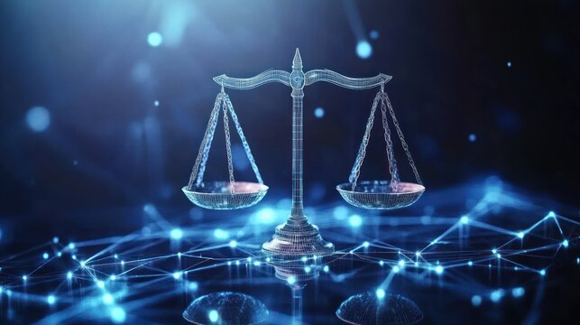 Digital Scales of Justice. Abstract Legal Concept