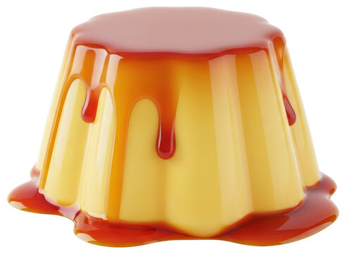 Sweet and smooth creme caramel dessert with rich golden sauce dripping