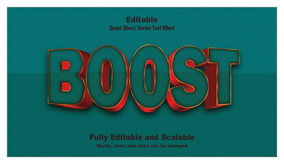 Boost word 3d power, energy, speed text effect.