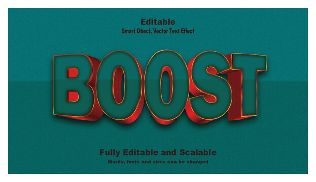 Boost word 3d power, energy, speed text effect.