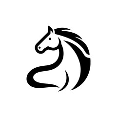 Horse stylized silhouette shape design