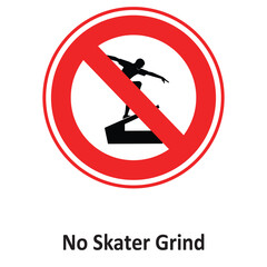 No Skater Grind Vector icon which can easily modify or edit