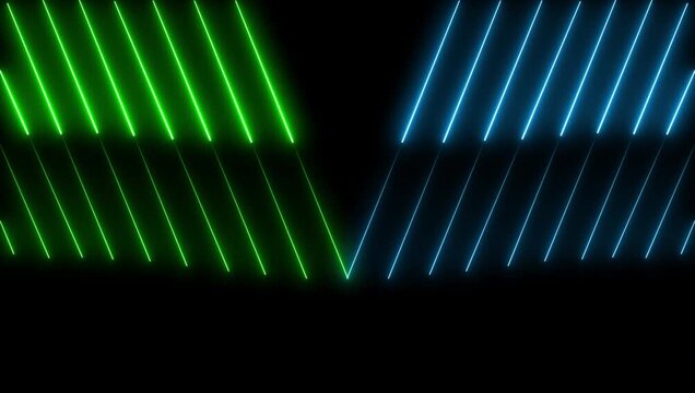 Bright neon red stripes abstract 3d motion background. Seamless looping animation. 4K footage
