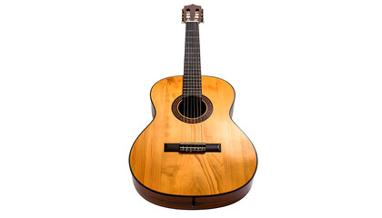 Obraz premium Traditional acoustic stringed musical instrument displays its polished wooden body against a dark background