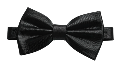Formal black neckwear accessory displays a subtle satin texture against a dark background.