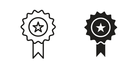 Accreditation icon silhouette vector designs. Editable Strokes