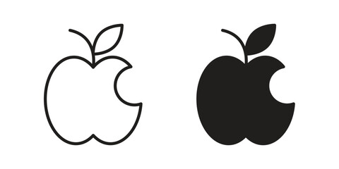 Apple icon silhouette vector designs. Editable Strokes