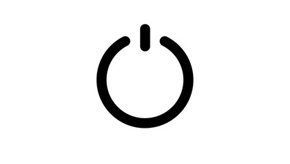 power button icon animation glowing neon blue color startup shutdown screen turn on off button switch stop start computer closed button futuristic sign - Powered by Adobe