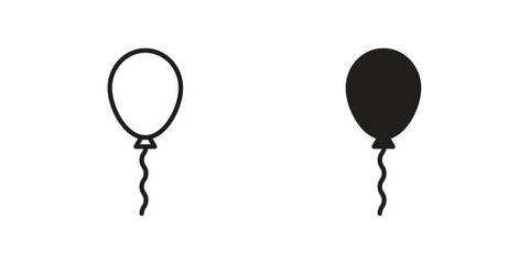 Balloon icon silhouette vector designs. Editable Strokes