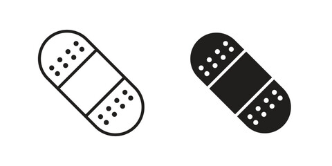 Band aid icon silhouette vector designs. Editable Strokes