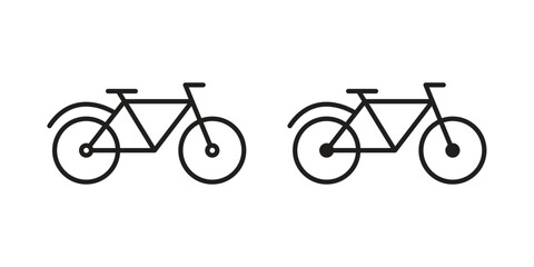 Obraz premium Bicycle icon silhouette vector designs. Editable Strokes