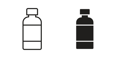 Bottle icon silhouette vector designs. Editable Strokes
