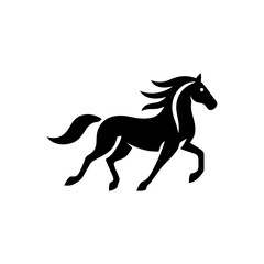 Horse silhouette running vector