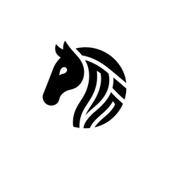 Horse head geometric style emblem